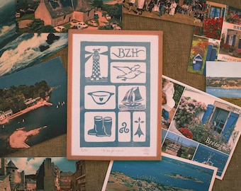 Linogravure bretonne - Bretagne - « D’où je viens » - Marion Romain