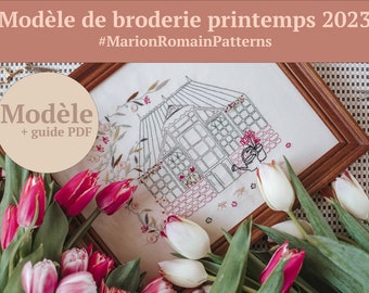 Spring embroidery pattern "In the garden" #MarionRomainPatterns