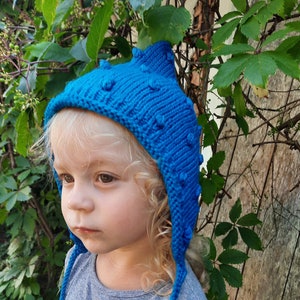 Handmade knitted hat.Popcorn Bonnet. Pixie Hat.Baby/Toddler/Child/Adult hat.Elf hat.Turquoise hat.Pixie Bonnet.Merino wool hat.