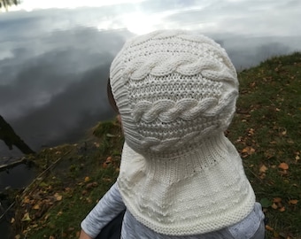 Cagoule mérinos. Bonnet et écharpe tout en un. Cagoule pour enfants. Chapeau à capuche pour bébé/tout-petit/enfant/adulte.