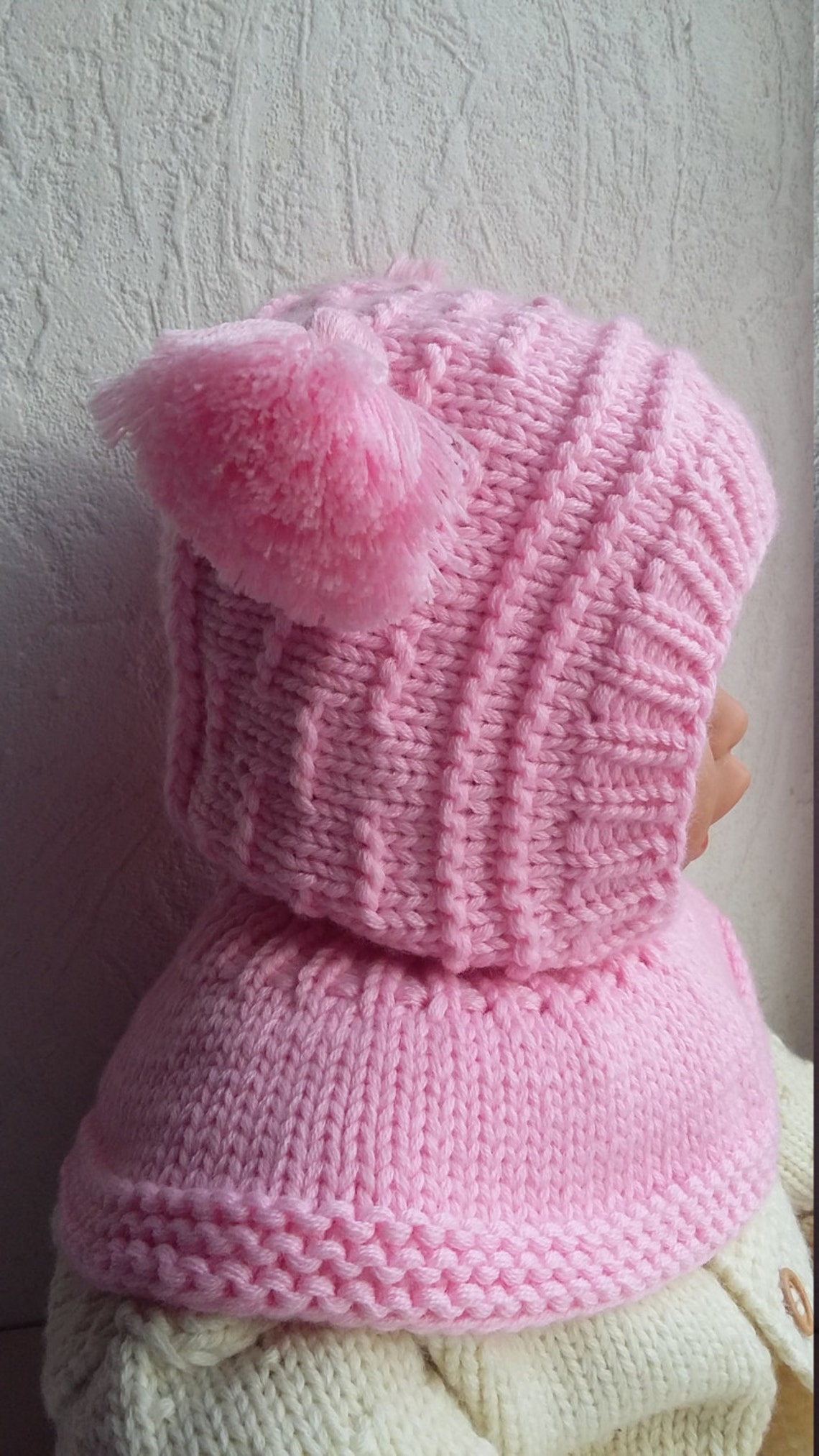 Kids balaclava. Pink balaclava. Merino/cashmere hat. Etsy