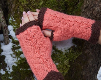 Fingerless mittens/gloves,Gift for women,Hand warmers,Arm warmers,Lace Fingerless Gloves,Merino wool gloves. READY TO SHIP