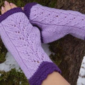 Fingerless mittens/ gloves,  Gift for women, Hand warmers, Arm warmers, Lace Fingerless Gloves, Merino wool.READY TO SHIP