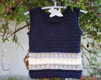 Knitted vest. Knit Baby Vest. Hand Knit Baby Boy Vest. Knitted Toddler Vest. Merino Wool Vest. Hand Knit Baby Boy Waistcoat. Blue Knit Vest