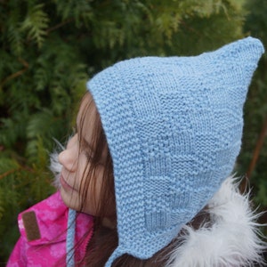 Handmade knitted Baby Pixie Hat. Knitted Hat. Pixie Bonnet. Elf hat Children&#39;s Hat. Knit pixie hat. Blue hat. READY TO SHIP 7+years