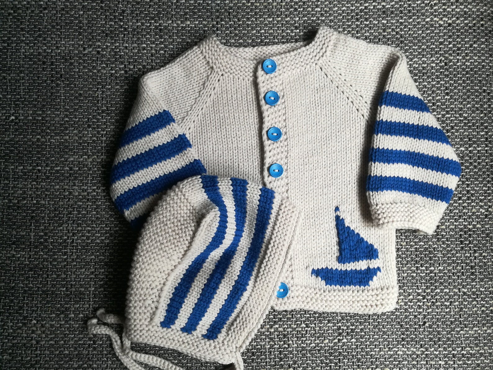 Hand Knit Baby Sweater Set. Sailboat cardigan.Cashmere/ Merino | Etsy