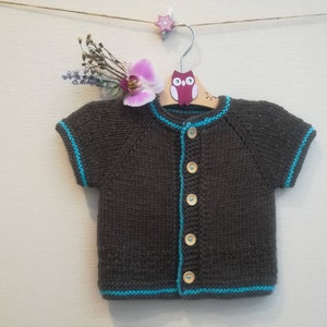 Knitted vest. Knit Baby Vest. Hand Knit Baby Boy Vest. Knitted waistcoat. Merino Wool Vest. Brown vest.READY TO SHIP 0-6 months