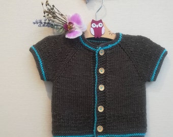 Knitted vest. Knit Baby Vest. Hand Knit Baby Boy Vest. Knitted waistcoat. Merino Wool Vest. Brown vest.READY TO SHIP 0-6 months