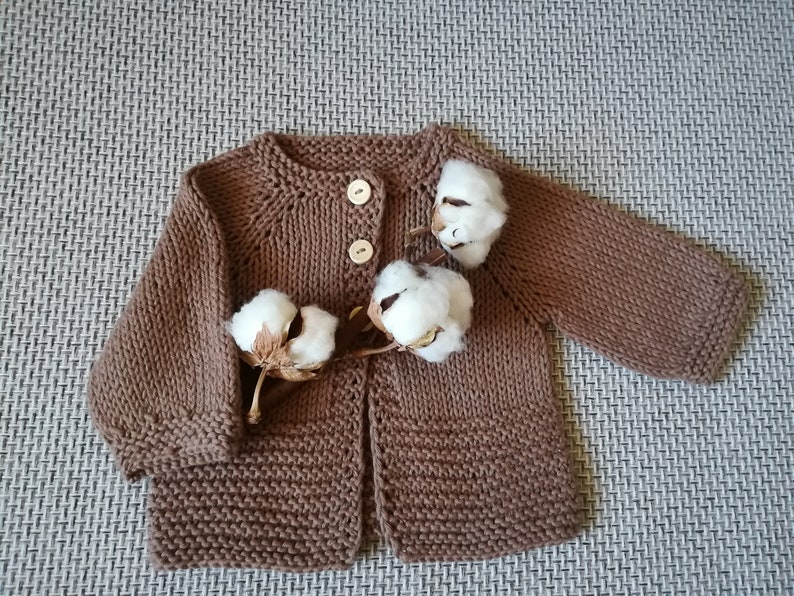 Hand Knit Newborn/baby Sweater Set.brown Baby Set Organic Etsy