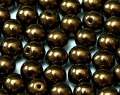 4mm Jet Bronze Czech Round Druk Spacer Beads (100pc), DIY Jewelry Bead Supply