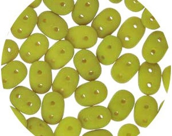 M5005, MATTE CHRYSOLITE, Superduo, 2 hole, 2.5x5mm green sd-35 Kumihimo lime Beadweaving,