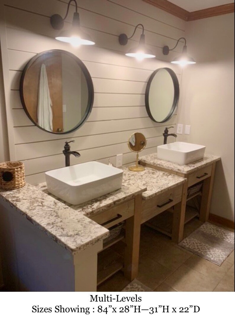 Vanity Single or MultiLevel Bathroom Vanity Single Etsy