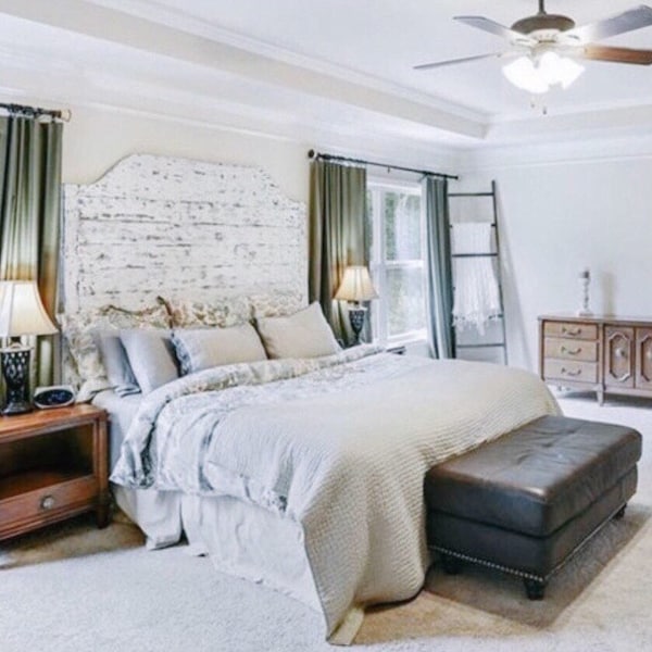 White Shiplap Headboard Etsy