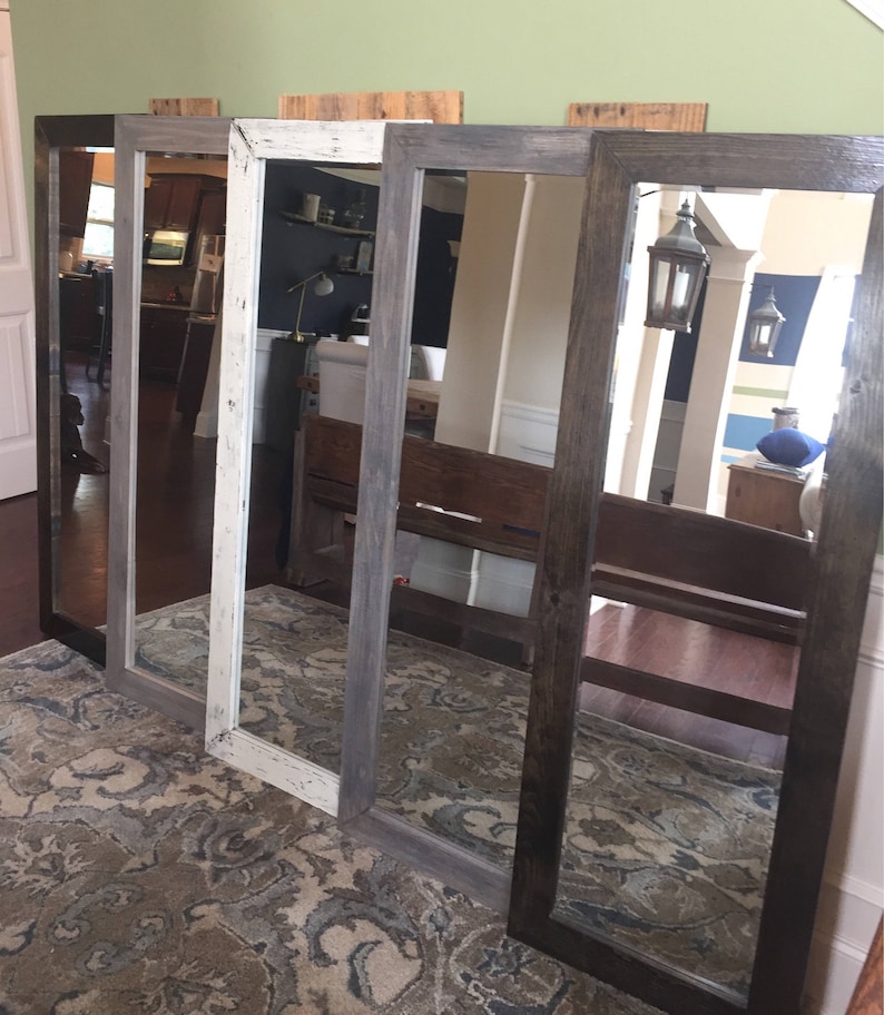 Farmhouse Mirror Full Length Mirror Custom Rustic Designs Etsy