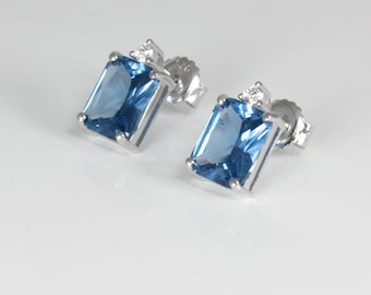 Sterling Silver London Blue Topaz Earrings