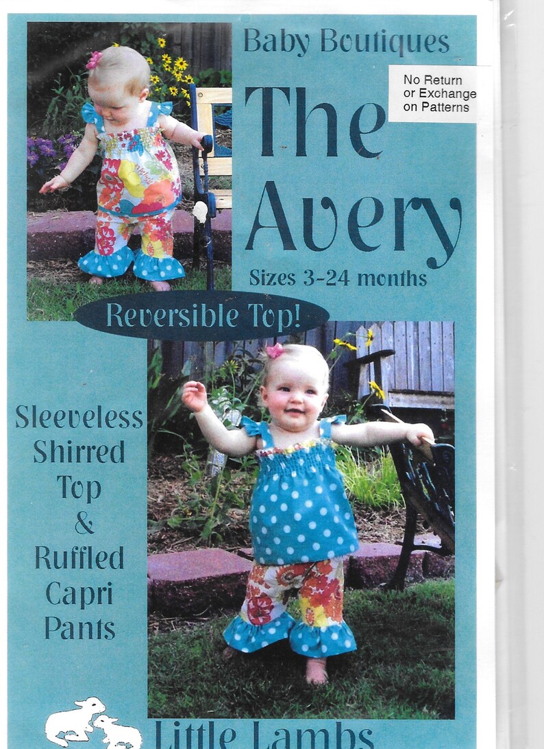 UNCUT Baby Boutiques Sewing Pattern Shirred Sleeveless Top and Ruffled
