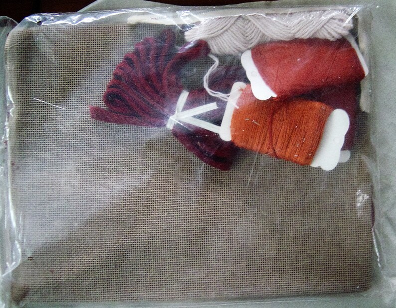 Vintage Bucilla Needlepoint Artistry Pulled Thread 14 Pillow Square Box Shape Kit #4833