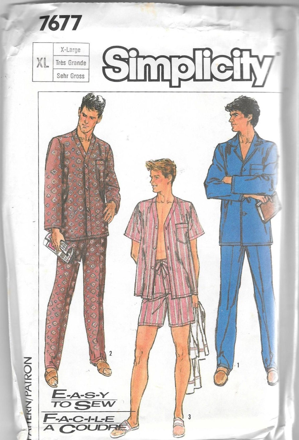 Uncut VTG 1986 Simplicity Men's Short& Long Pajamas Sewing - Etsy