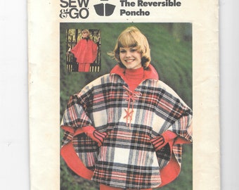 Uncut Butterick 5100 Sz 16-18 Retro Poncho Pattern