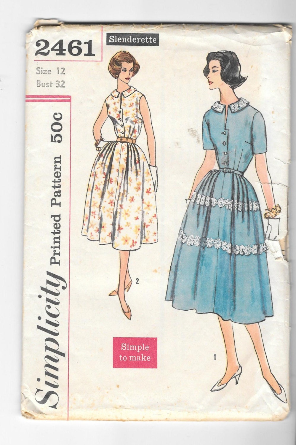 Vintage 1950s Shirtwaist One Piece Dress Sewing Pattern Size Etsy Vintage 1950s Shirtwaist One Piece Dress Sewing Pattern Size Etsy