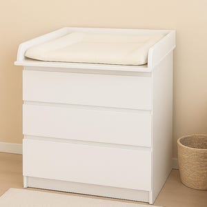 Accessorio per fasciatoio da comò profondo 48–50 cm, su misura, realizzato artigianalmente in legno, configurabile individualmente, stabile e resistente, pannello per mobili