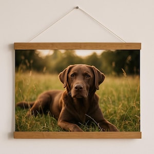 Magnetische houten posterrail 10,5–200 cm – Ophangsysteem voor posters en foto's voor DIN A6–DIN A0 – Moderne en individuele wanddecoratie zonder lijst