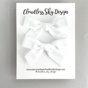 Noeuds en queue de cochon blancs, pinces à cheveux blancs, accessoires pour cheveux pour filles, ensemble de noeuds en queue de cochon pour tout-petits, noeuds et pinces pour filles, noeud à cheveux blancs