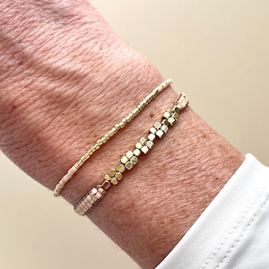 Bracelet beaded Gold beaded bracelet adjustable beaded bracelet Seed bead bracelet for her Stacking beaded bracelet Gold bracelet for women