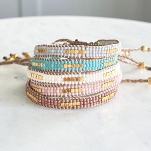 Adjustable beaded bracelet, Tiny beaded bracelet, Friendship bracelet, Surf bracelet, Seed bead bracelet, Small bracelet, Bestie gift