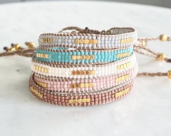 Pulsera ajustable de cuentas de semillas, cuentas Miyuki, joyería de la amistad