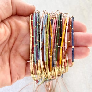 Colorful beaded bracelet, Stocking stuffer, Friendship bracelet, Teen bracelet, team color bracelet, Adjustable bracelet, Gift for friend