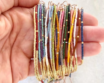 Miyuki Seed Bead Bracelet, Adjustable Friendship Jewelry, Tiny Colorful beaded bracelet