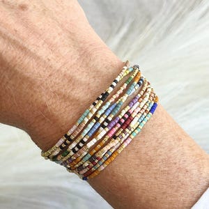 Colorful beaded bracelet adjustable bracelet friendship bracelet women beaded bracelet stack Seed bead bracelet beaded jewelry bracelet gift