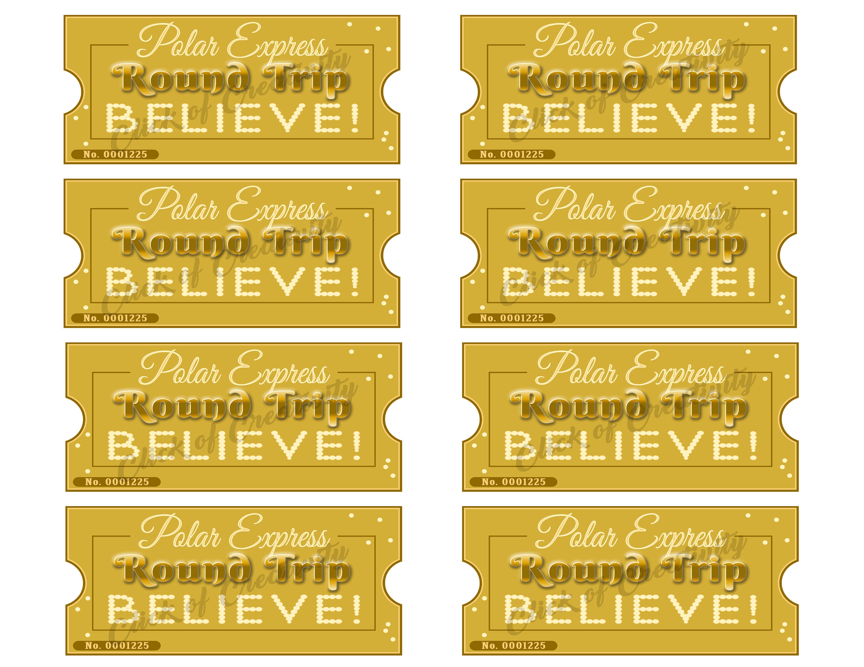 Printable Polar Express Golden Ticket