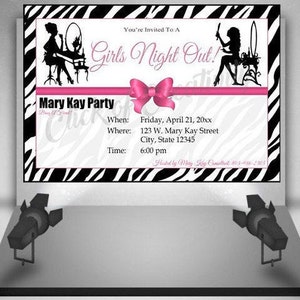 Mary Kay Pink Zebra Party Invitation Mix And Mingle Etsy