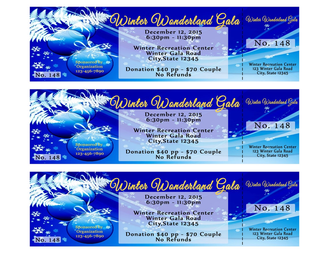 Winter Wonderland Ticket Gala / Vacaciones / Fiesta de Navidad Etsy