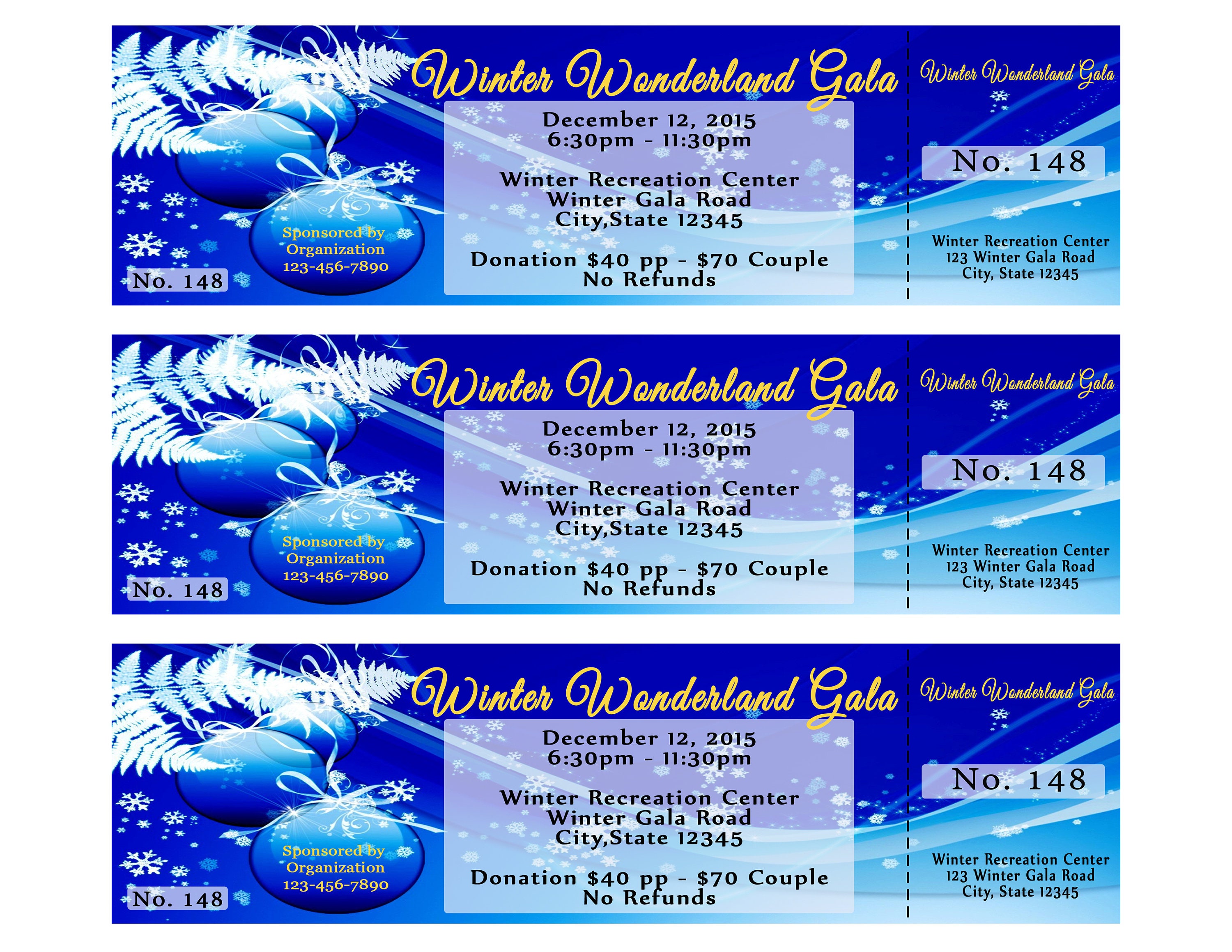 Winter Wonderland Ticket Gala / Vacaciones / Fiesta de Navidad Etsy