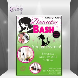 Mary Kay Pink Zebra Party Invitation Mix And Mingle Etsy