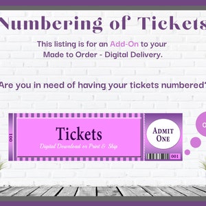 Sequential Numbering of Tickets Add-on for Raffle Drawings, Enter to ...
