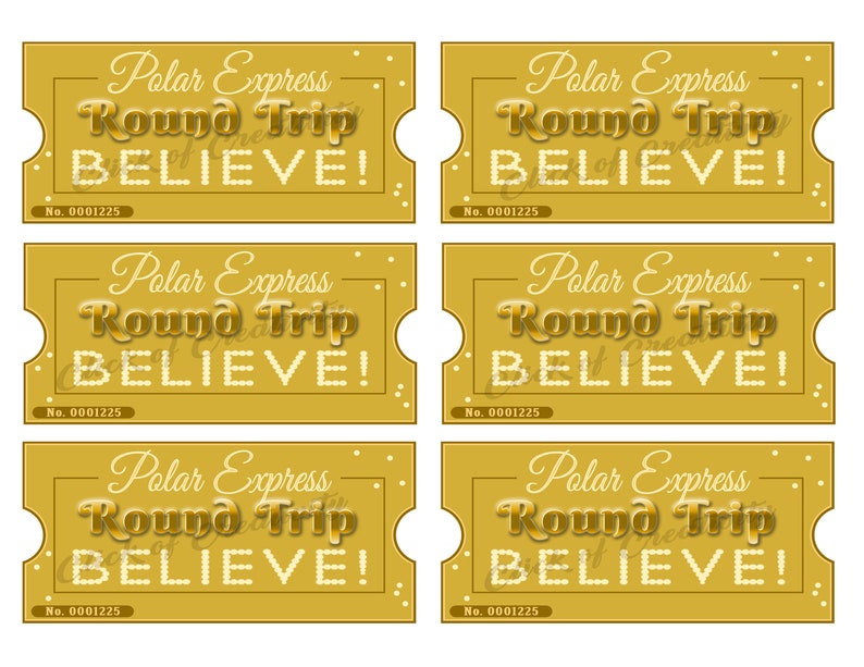 Polar Express Golden Ticket Polar Express Ticket Polar Etsy