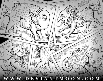 Beasties Coloring Book.  (Deviant Moon Inc. Patrick Valenza) PREORDER EST: May 6th Ship