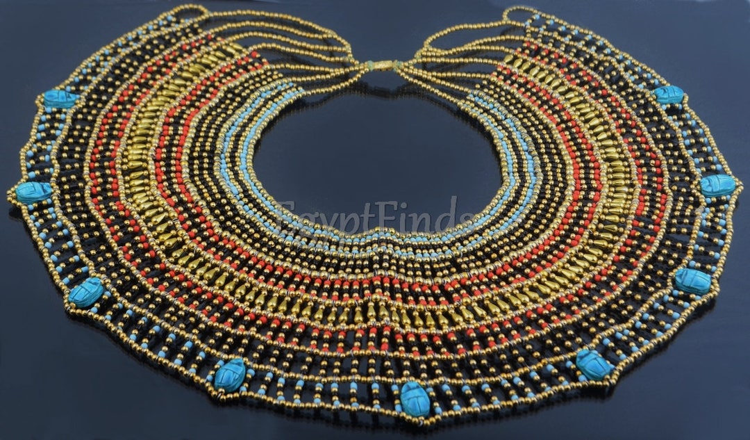 Collier Cléopâtre Perles Colorées Sur Métal Or - Neuf Avec étiquettes, Sans Nickel Ni Fermoir