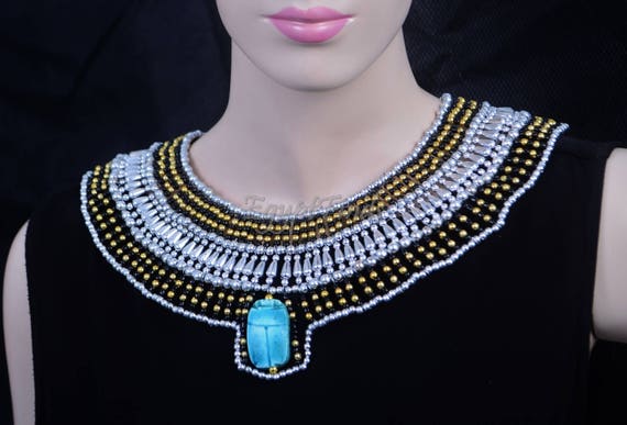 Egyptian beaded necklace deals