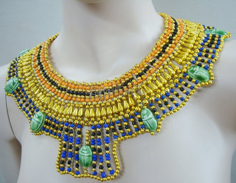 Cleopatra Con Perline Copricapo-Costume Accessorio Da Donna in Oro Egiziano Faraone