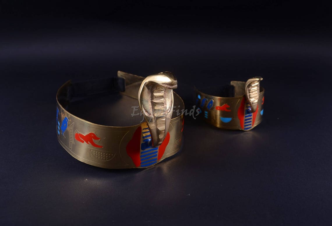 Egyptian Brass Cobra Crown Headband & Armband Halloween Etsy UK