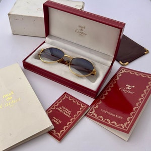 Vintage CARTIER Giverny GOLD & Bubinga Wood Sunglasses Rare special Lenses 52 18 130 Sunglasses