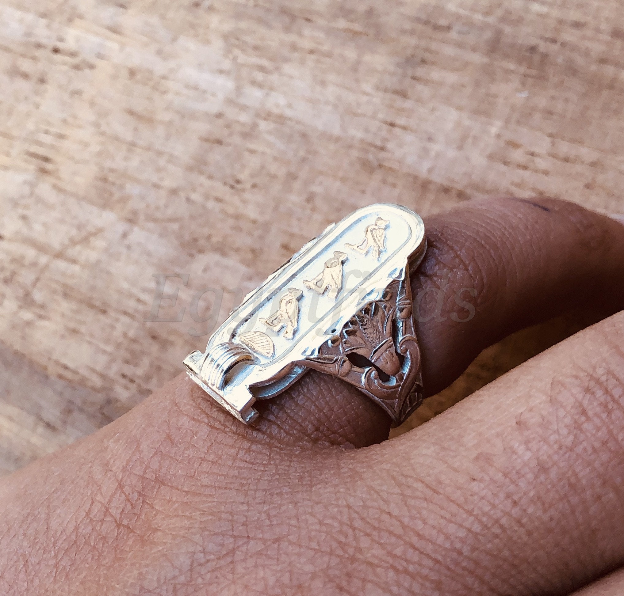 Silver on sale cartouche rings
