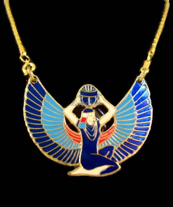 Amazing Egyptian Hand Made Brass Enameled Goddess Isis Colored | Etsy