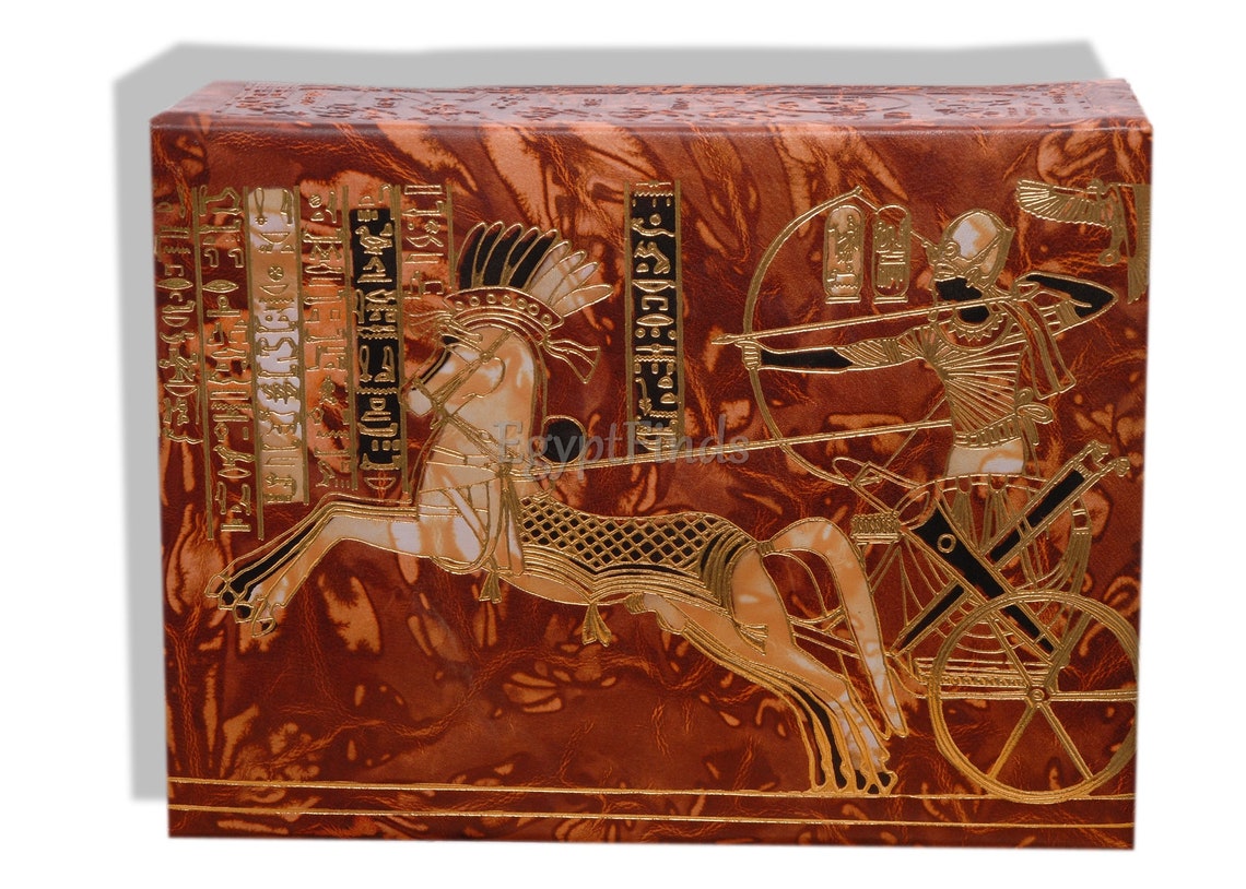 Large Unisex Amazing Egyptian leather jewelry box Ramses Etsy