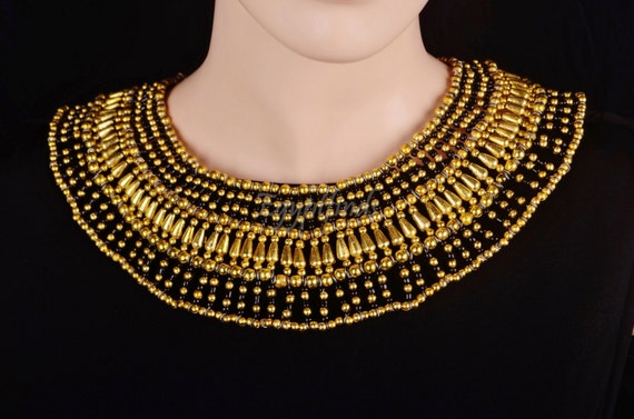 Gold egyptian collar best sale necklace